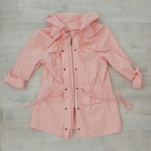 Pink J.Crew lightweight rain jacket